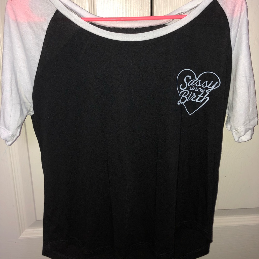 Cute black & white baseball tee